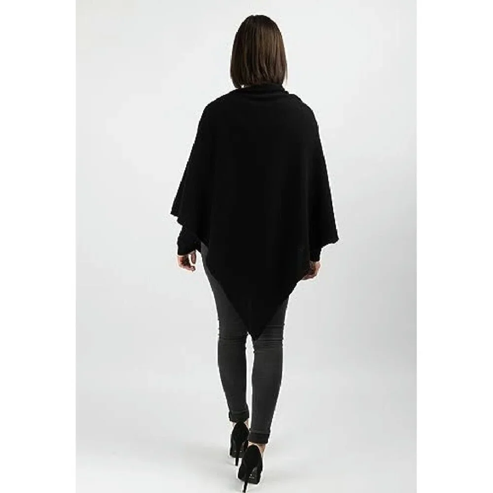100% Cashmere Lightweight Poncho Travel Topper One Size Italy Made